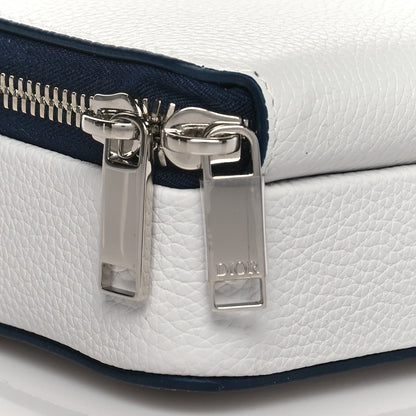 Christian Dior X SHAWN STUSSY Grained Calfskin Double Zip Crossbody Pouch White 10 of 11