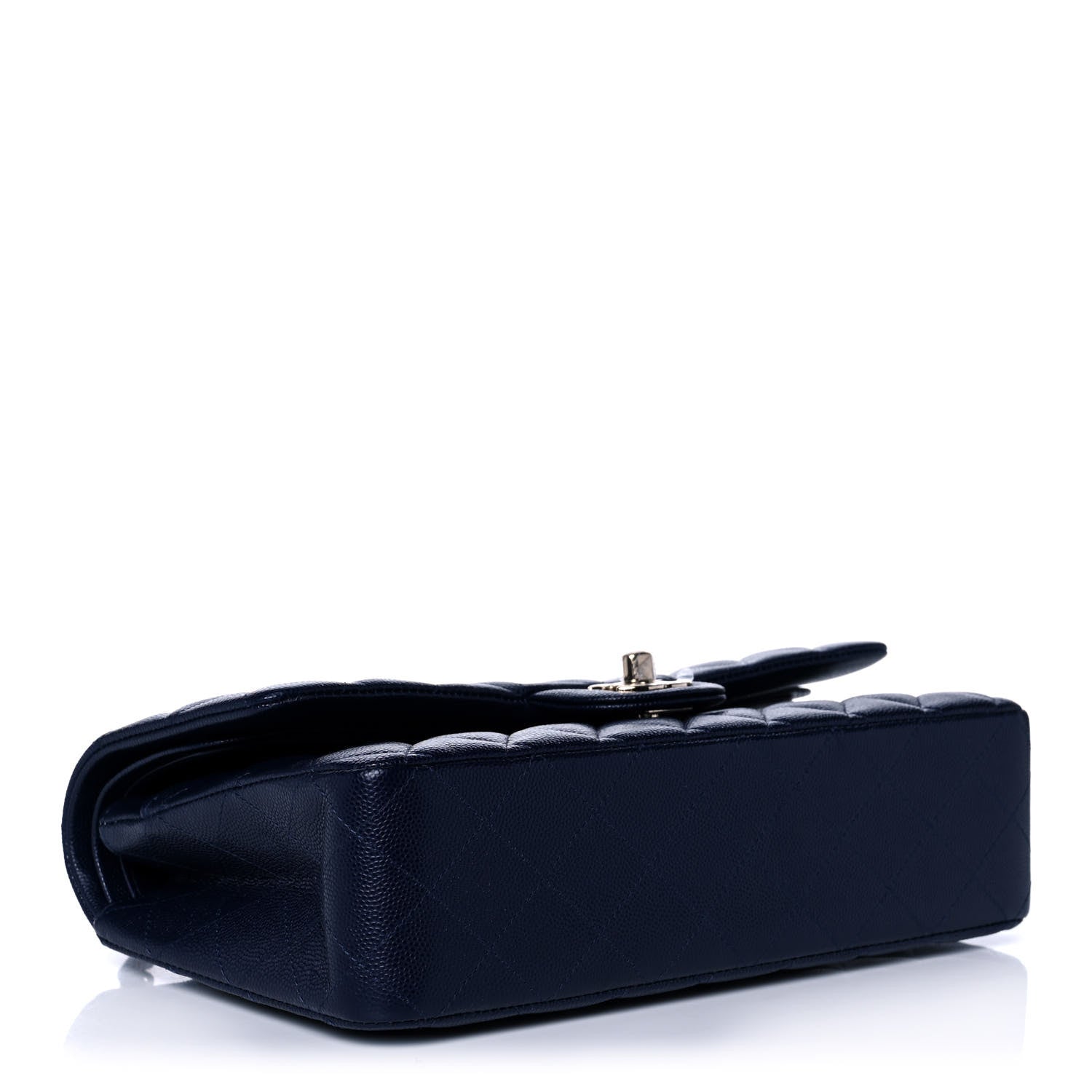 Chanel Caviar Quilted Medium Double Flap Dark Blue 4 of 12