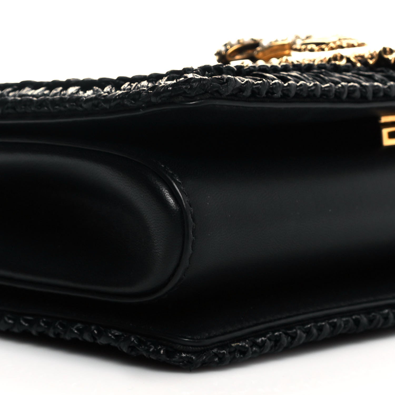Dolce & Gabbana Raffia Medium Devotion Crossbody Bag Black 9 of 11