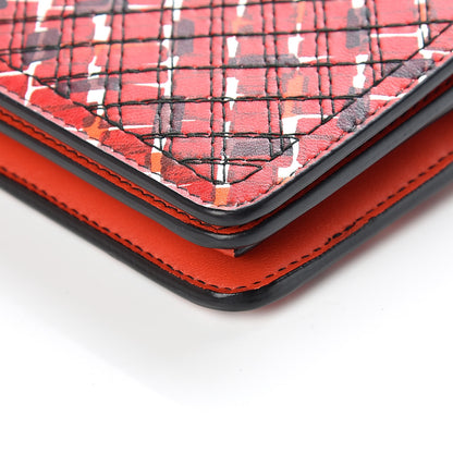 Bottega Veneta Embroidered Nappa Continental Wallet on Chain China Red 9 of 9