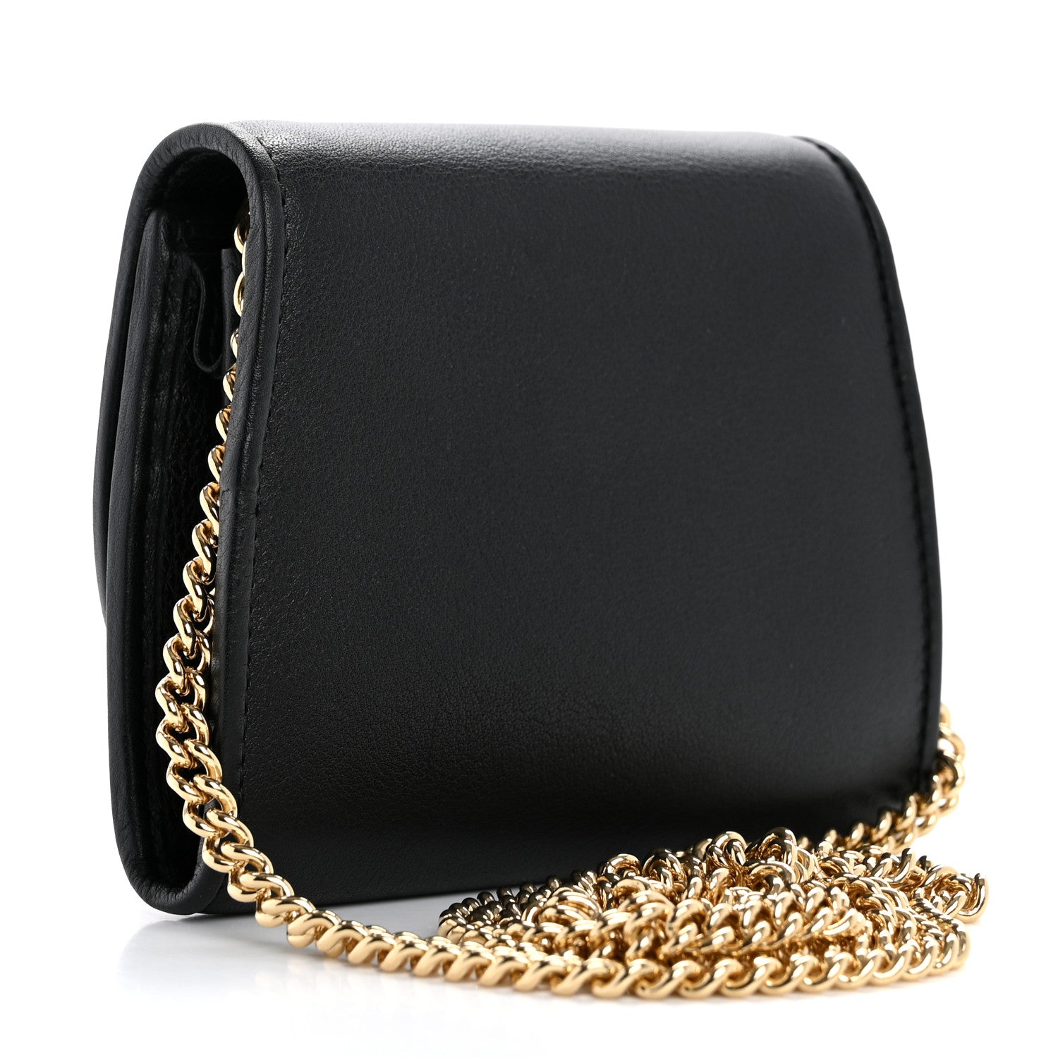 Gucci Roxy Calfskin Medium Blondie Chain Wallet Black 2 of 13