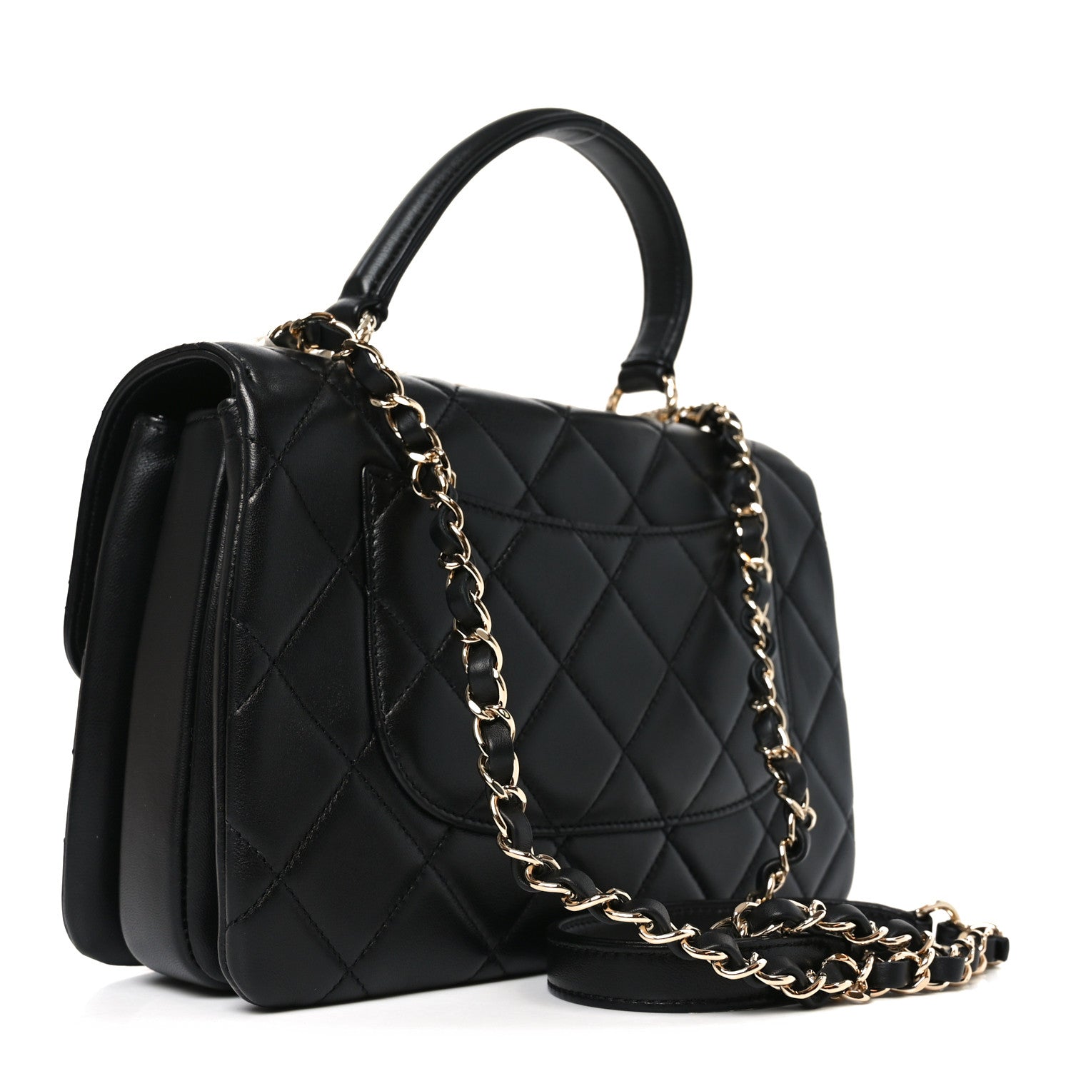 Chanel Lambskin Quilted Small Trendy CC Flap Dual Handle Bag Black 3 of 10