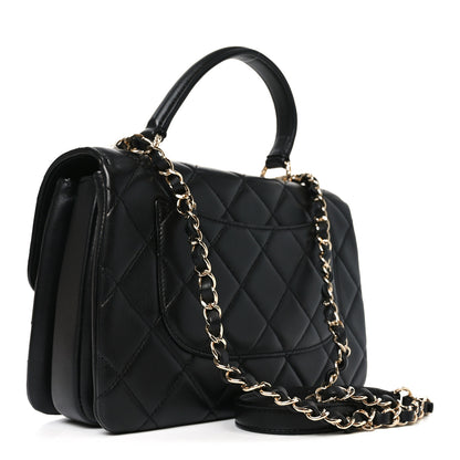 Chanel Lambskin Quilted Small Trendy CC Flap Dual Handle Bag Black 3 of 10