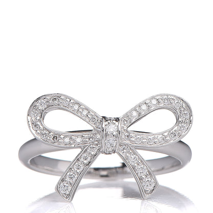 Tiffany Platinum Diamond Bow Ring 46 3.75 1 of 5