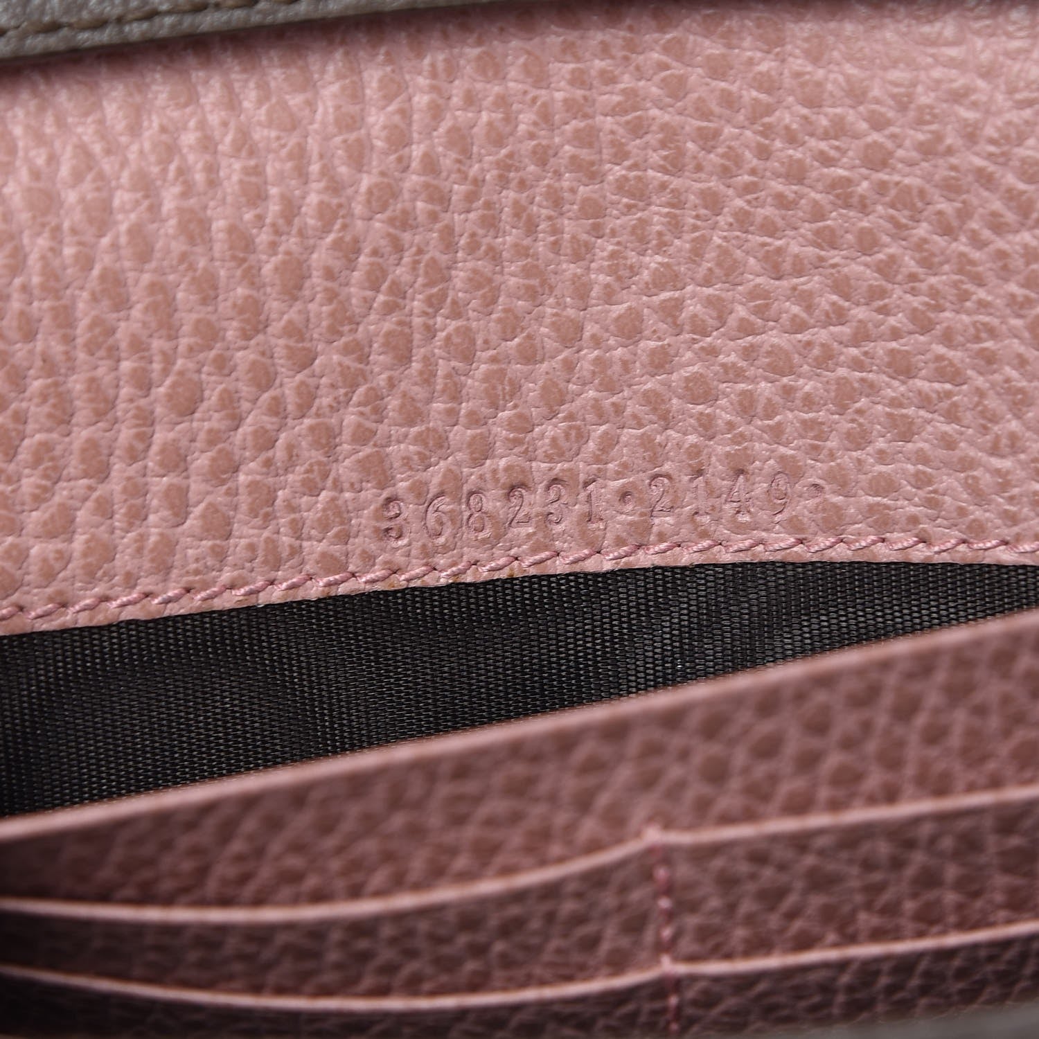 Gucci Dollar Calfskin Bi-Color Mini Swing Wallet Bag Grey Field Soft Pink 7 of 9
