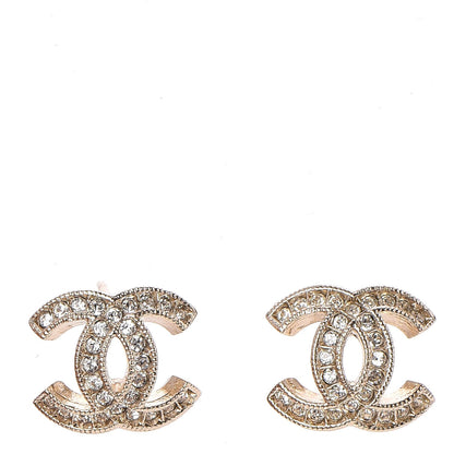 Chanel Crystal CC Earrings Gold 1 of 5