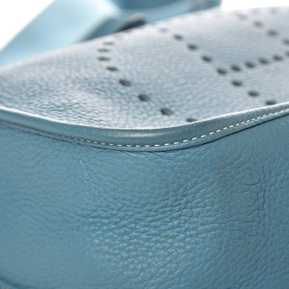 Hermes Taurillon Clemence Evelyne III GM Blue Jean 31 of 34
