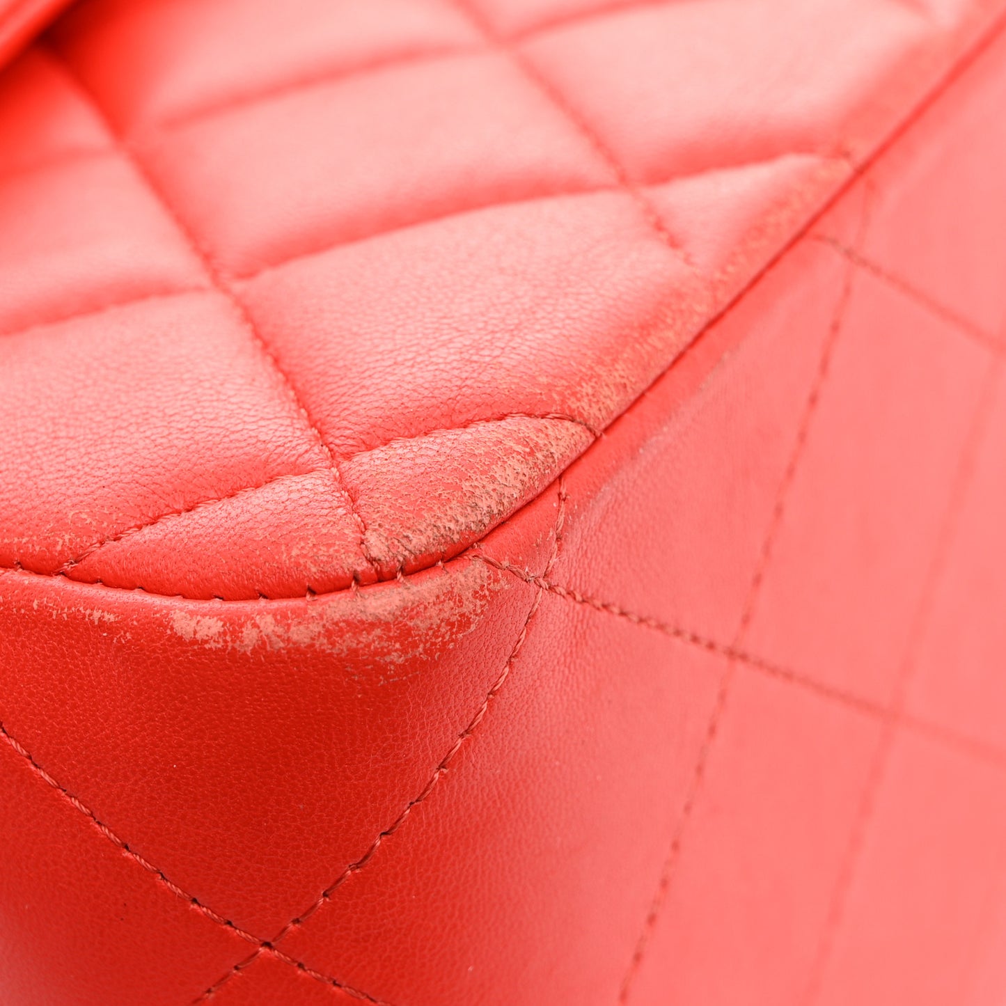 Lambskin Quilted Jumbo Double Flap Red