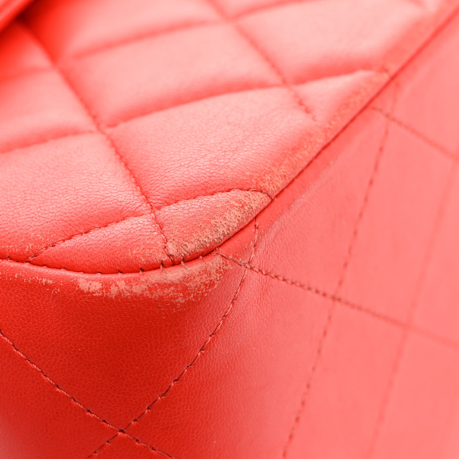 Chanel Lambskin Quilted Jumbo Double Flap Red 13 of 18