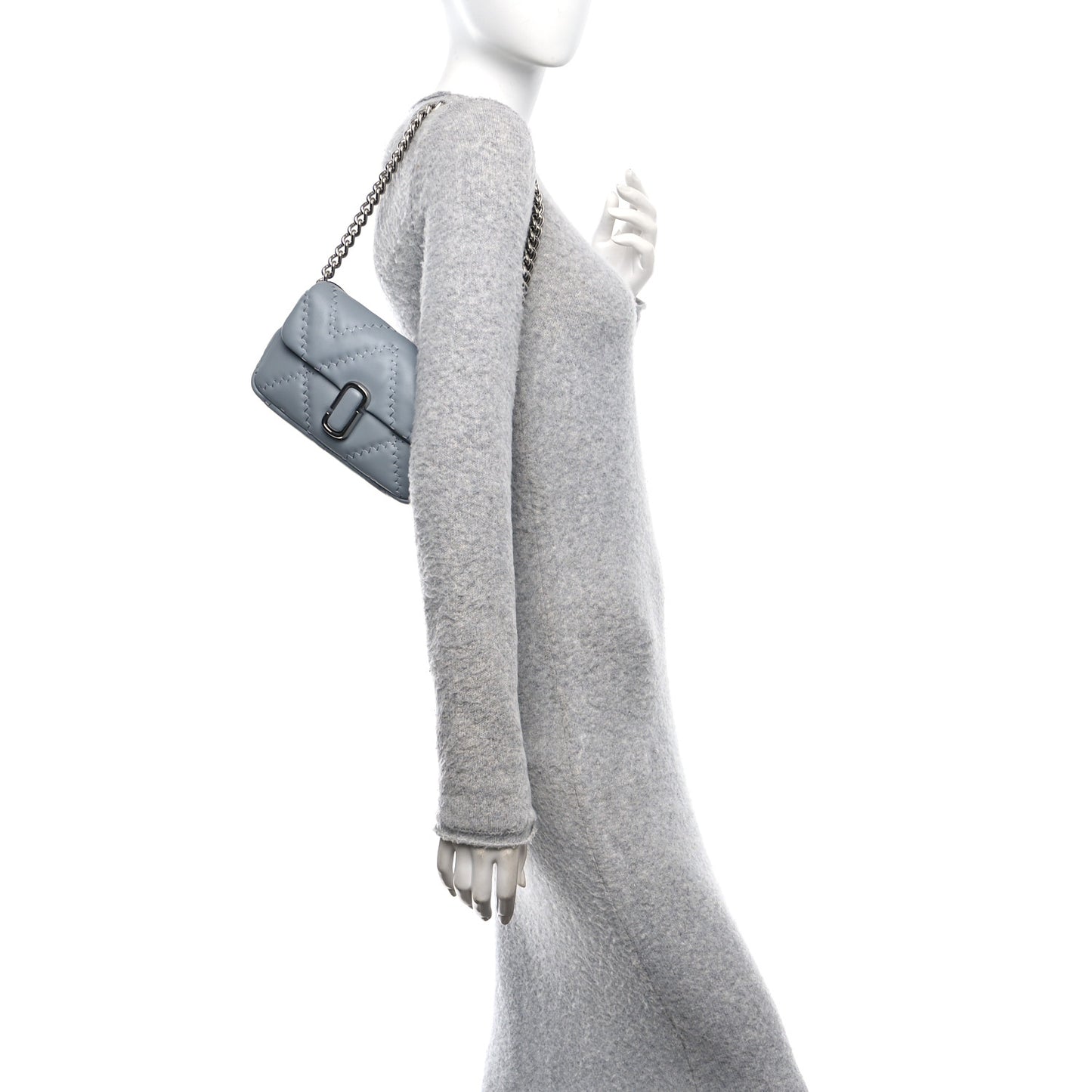 Calfskin Quilted The J Marc Shoulder Bag Wolf Grey