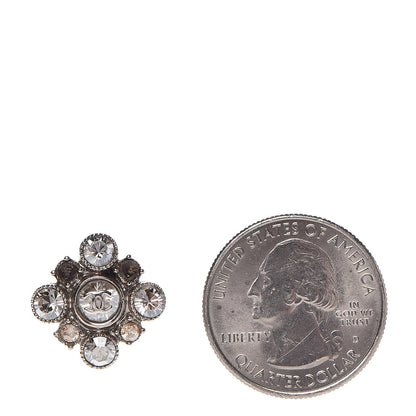 Chanel Crystal CC Earrings Silver 2 of 6