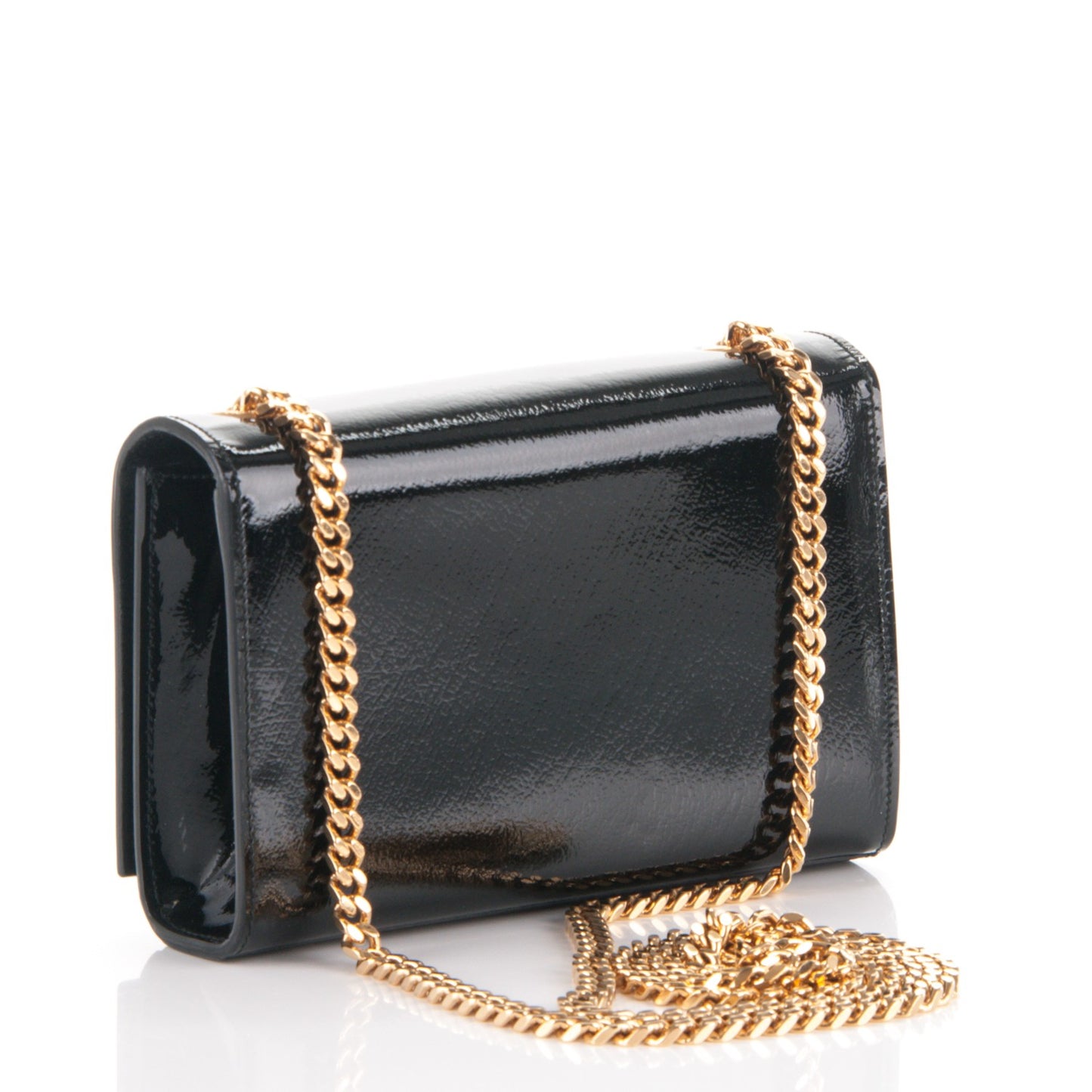 Patent Small Monogram Kate Satchel Black