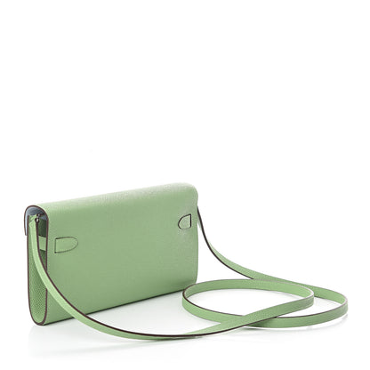 Hermes Epsom Verso Kelly Wallet To Go Vert Criquet Bleu Brume 2 of 6