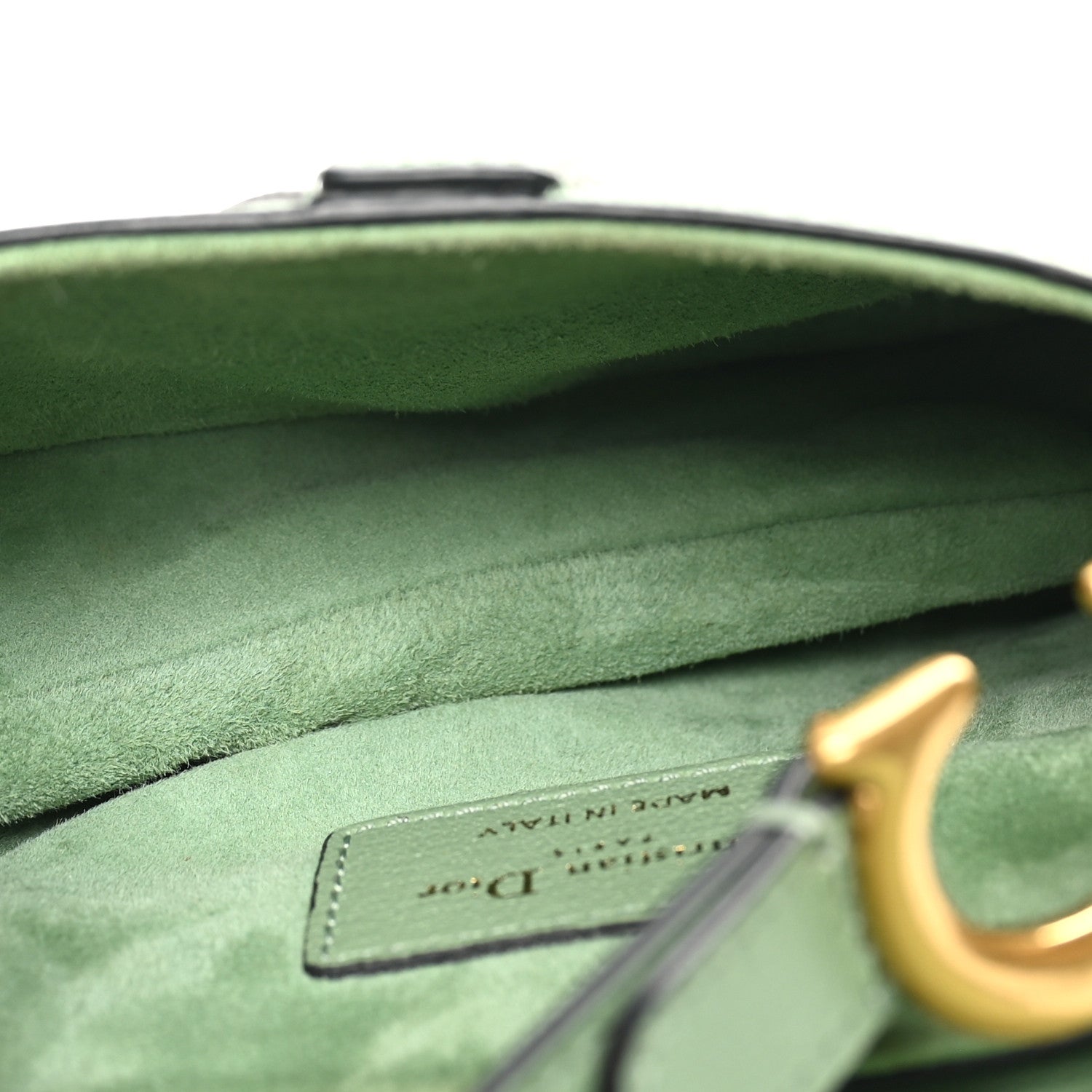 Christian Dior Goatskin Mini Saddle Bag Sage Green 5 of 10