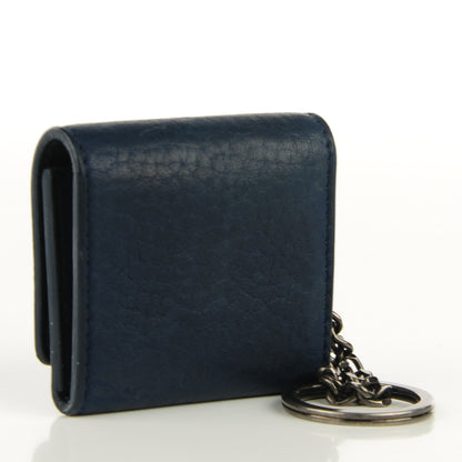 Chanel Deerskin Mini Key Chain Charm Dark Blue 3 of 8