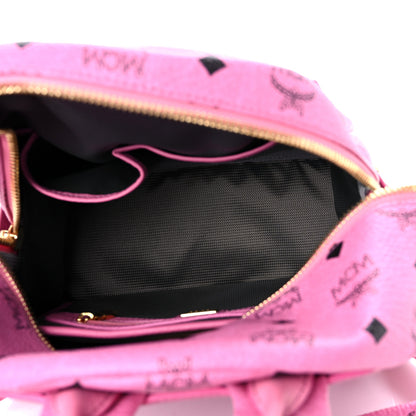 MCM Visetos Small Side Stud Stark Backpack Pink 4 of 9