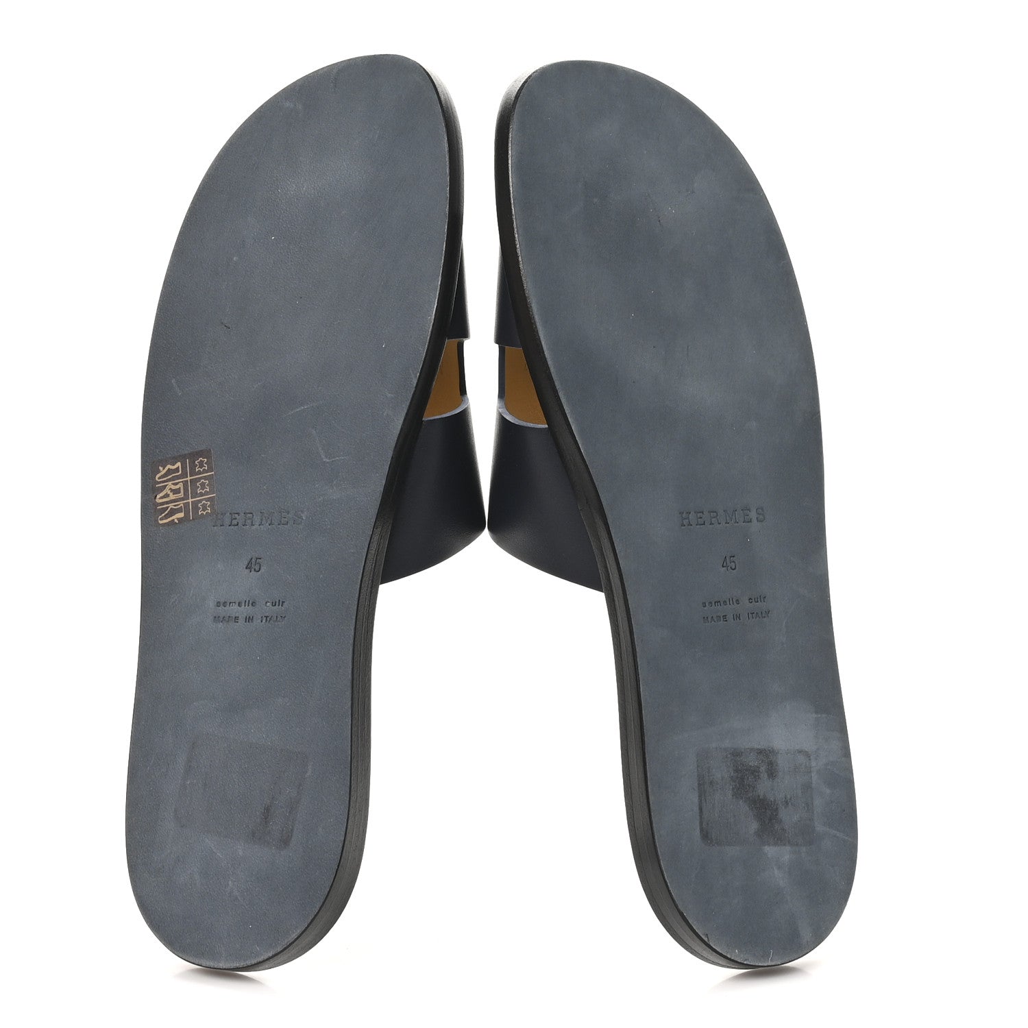 Hermes Calfskin Mens Izmir Sandals 45 Marine 6 of 10