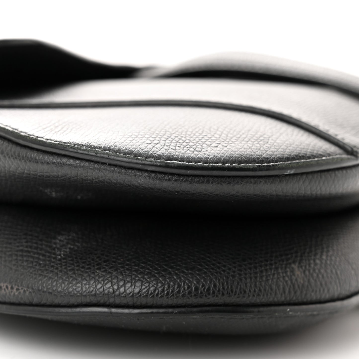 Grained Calfskin Saddle Bag Black