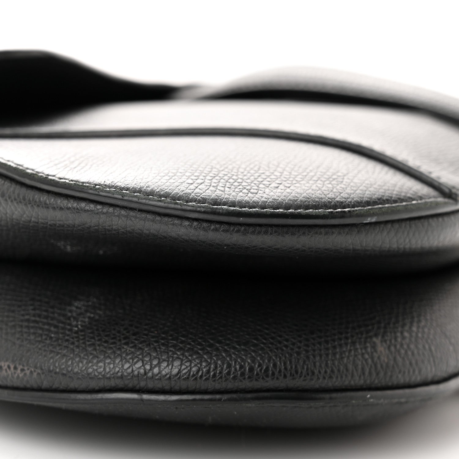 Christian Dior Grained Calfskin Saddle Bag Black 9 of 14