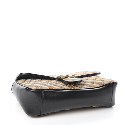 Gucci Monogram Matelasse Diagonal Small GG Marmont Shoulder Bag Beige Black 3 of 10