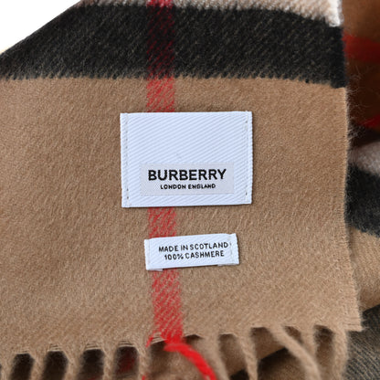 Burberry Cashmere Giant Check Fringe Scarf Archive Beige 4 of 4
