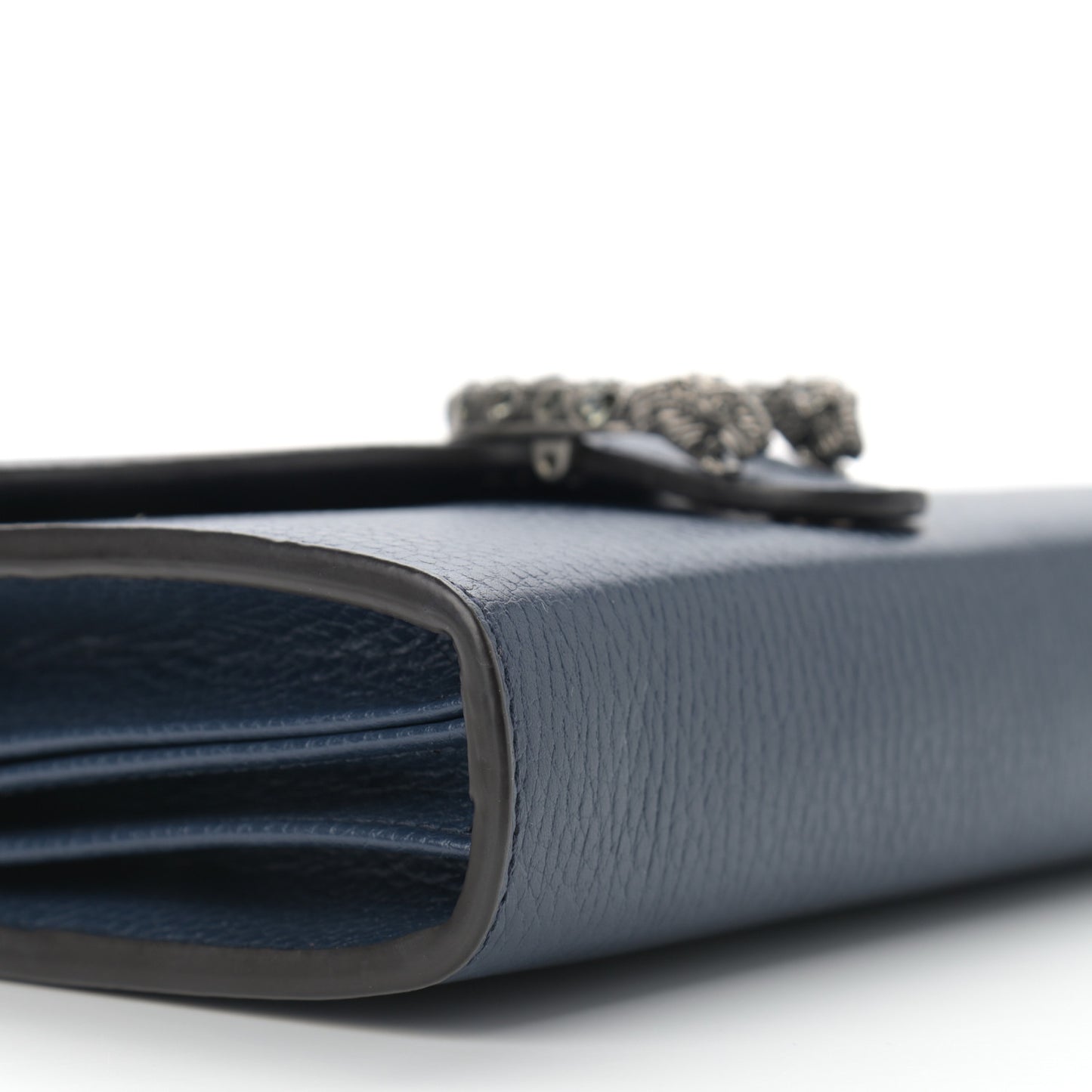 Dollar Calfskin Crystal Mini Dionysus Chain Wallet Blue Agata Black Diamond