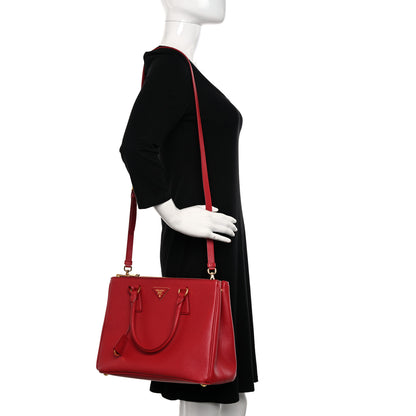 Prada Saffiano Medium Galleria Double Zip Tote Fuoco 2 of 14