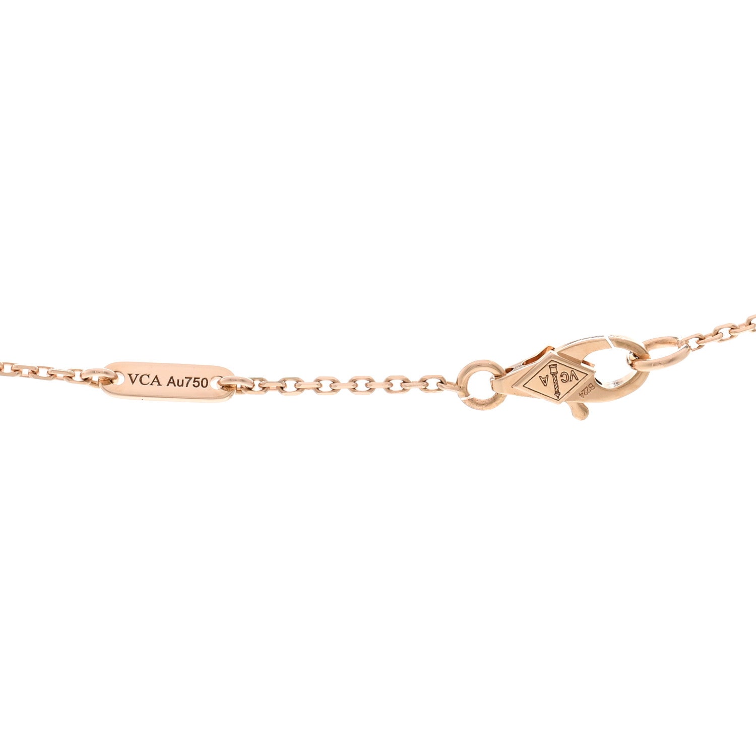 Van Cleef & Arpels 18K Rose Gold Carnelian Sweet Alhambra Pendant Necklace 4 of 4