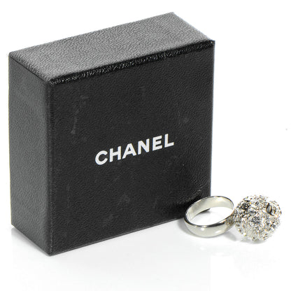 Chanel Crystal CC Ring Silver 6.25 5 of 5