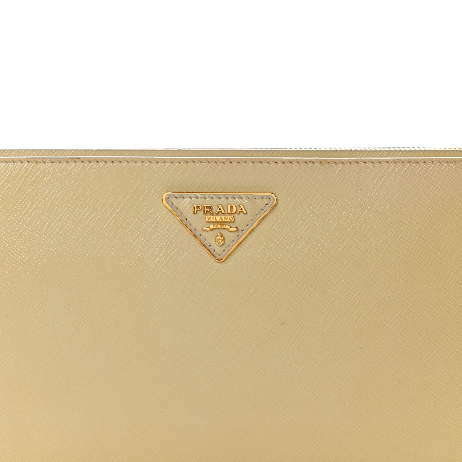 Prada Saffiano Vernice Studded Clutch Talco 8 of 10