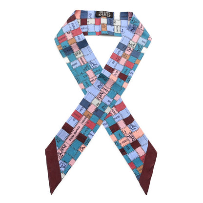 Hermes Silk Bolduc Au Carre Twilly Ciel Cobalt Bordeaux 1 of 3