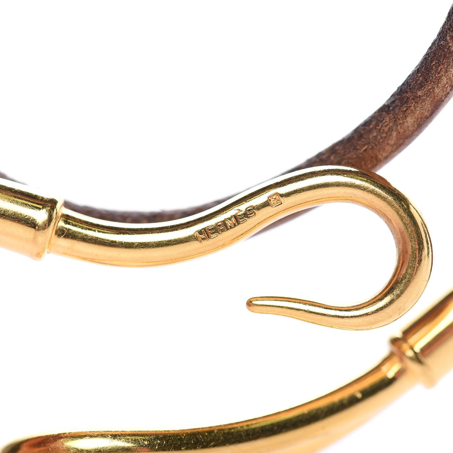 Hermes Natural Bridle Jumbo Double Tour Bracelet Bouton 4 of 4