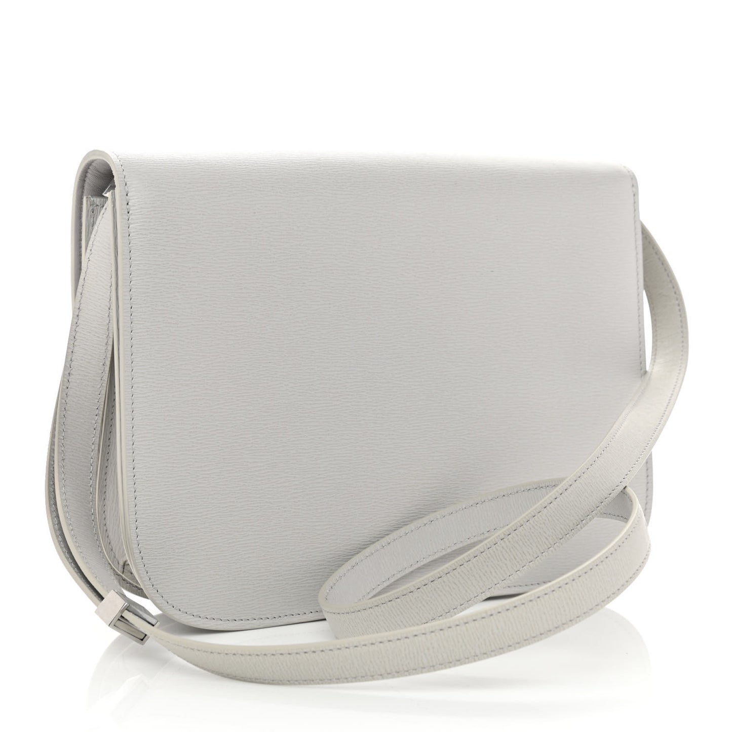 Liege Calfskin Medium Classic Box Flap Bag Pale Grey
