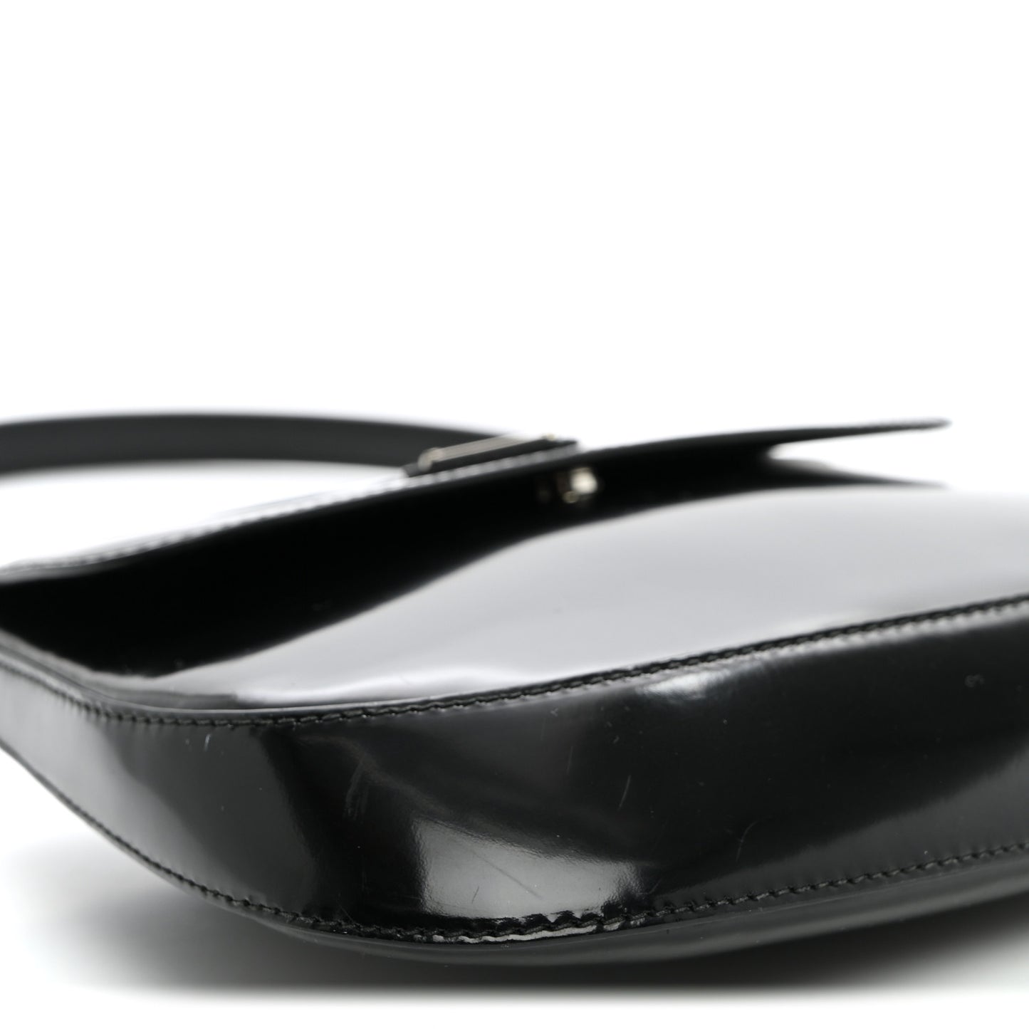 Spazzolato Cleo Flap Shoulder Bag Black