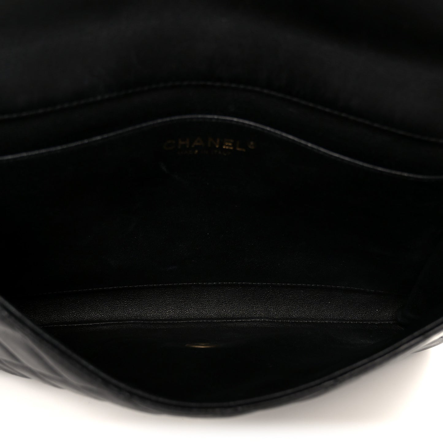 Lambskin Quilted Clutch With Chain Flap Black