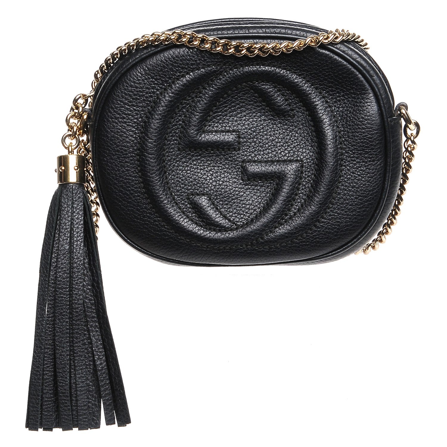 Gucci Pebbled Calfskin Mini Soho Chain Bag Black 1 of 7