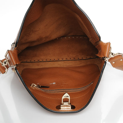 Valentino Garavani Pebbled Calfskin Large Rockstud Flip-Lock Messenger Bag Light Cuir 5 of 7