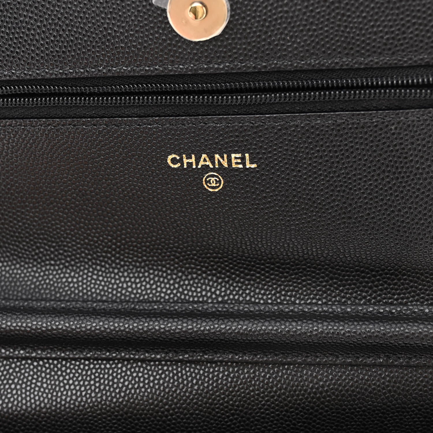 Chanel Caviar Quilted Crystal Enamel CC Wallet On Chain WOC Black 6 of 10