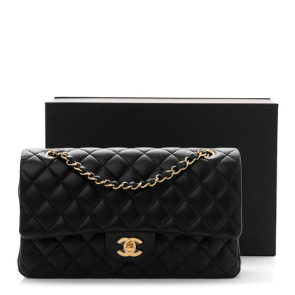Chanel Lambskin Quilted Medium Double Flap Black 11 of 11
