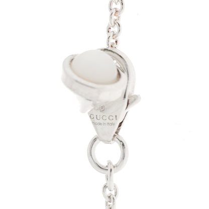 Gucci Sterling Silver Blue Topaz Mother of Pearl Turquoise Double GG Pendant Necklace 5 of 5