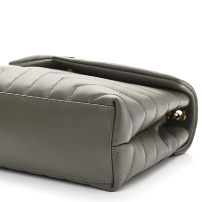 Saint Laurent Calfskin Y Quilted Monogram Small Loulou Chain Satchel Taupe 11 of 11