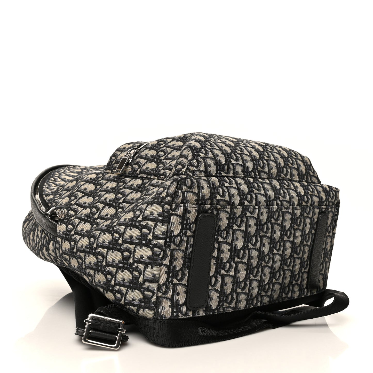 Oblique Calfskin Rider Backpack Beige Black