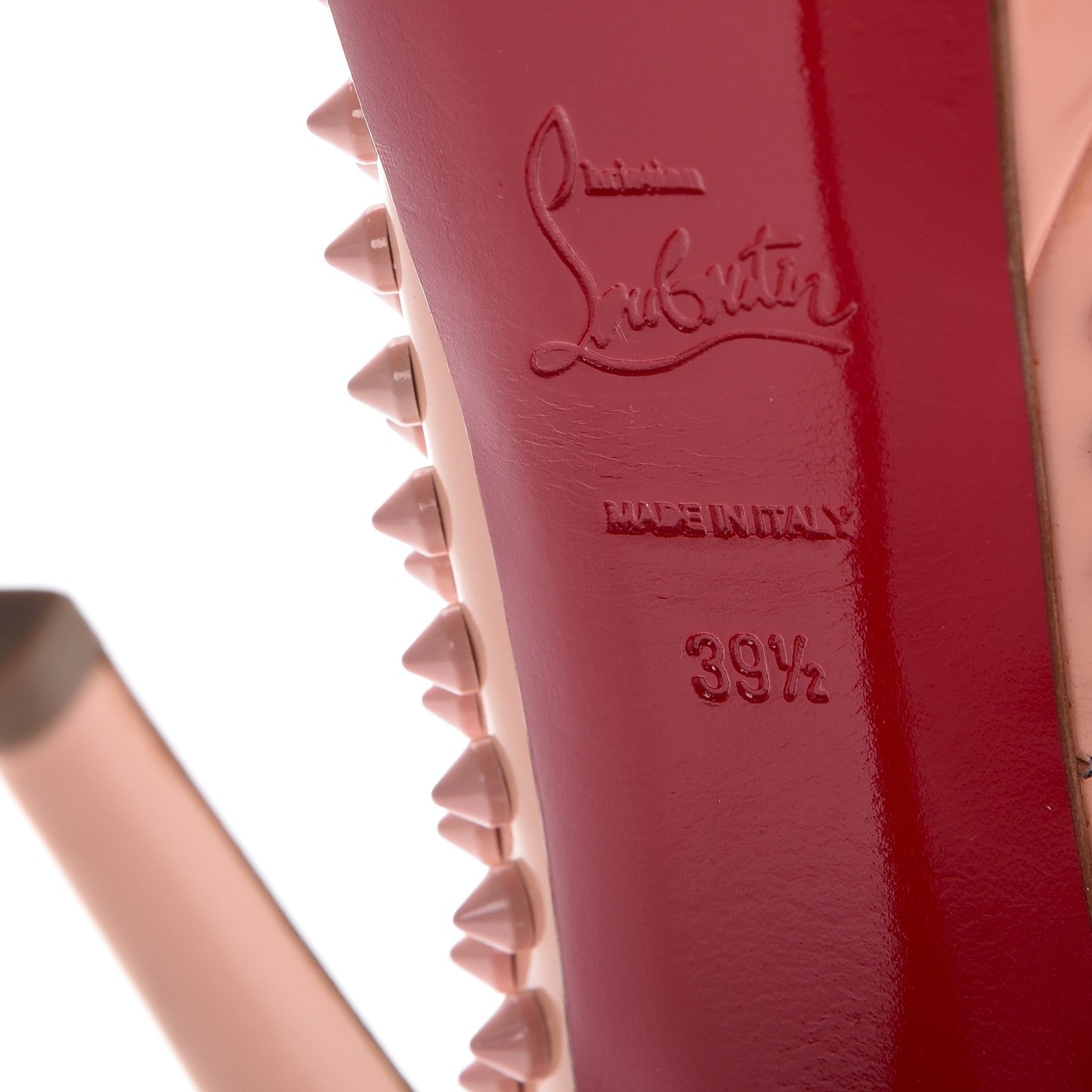 Christian Louboutin Patent Lady Peep Spikes 150 Pumps 39.5 Pink 7 of 13