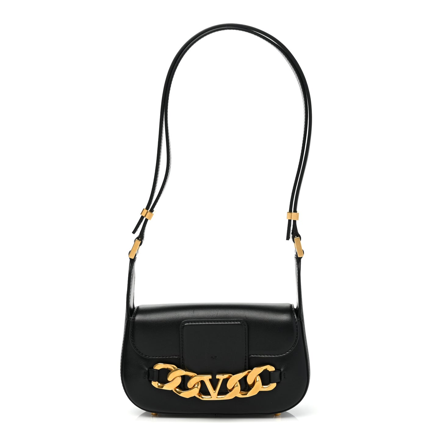 Calfskin Small Vlogo Chain Shoulder Bag Black