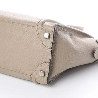 Celine Drummed Calfskin Micro Luggage Dune 6 of 8