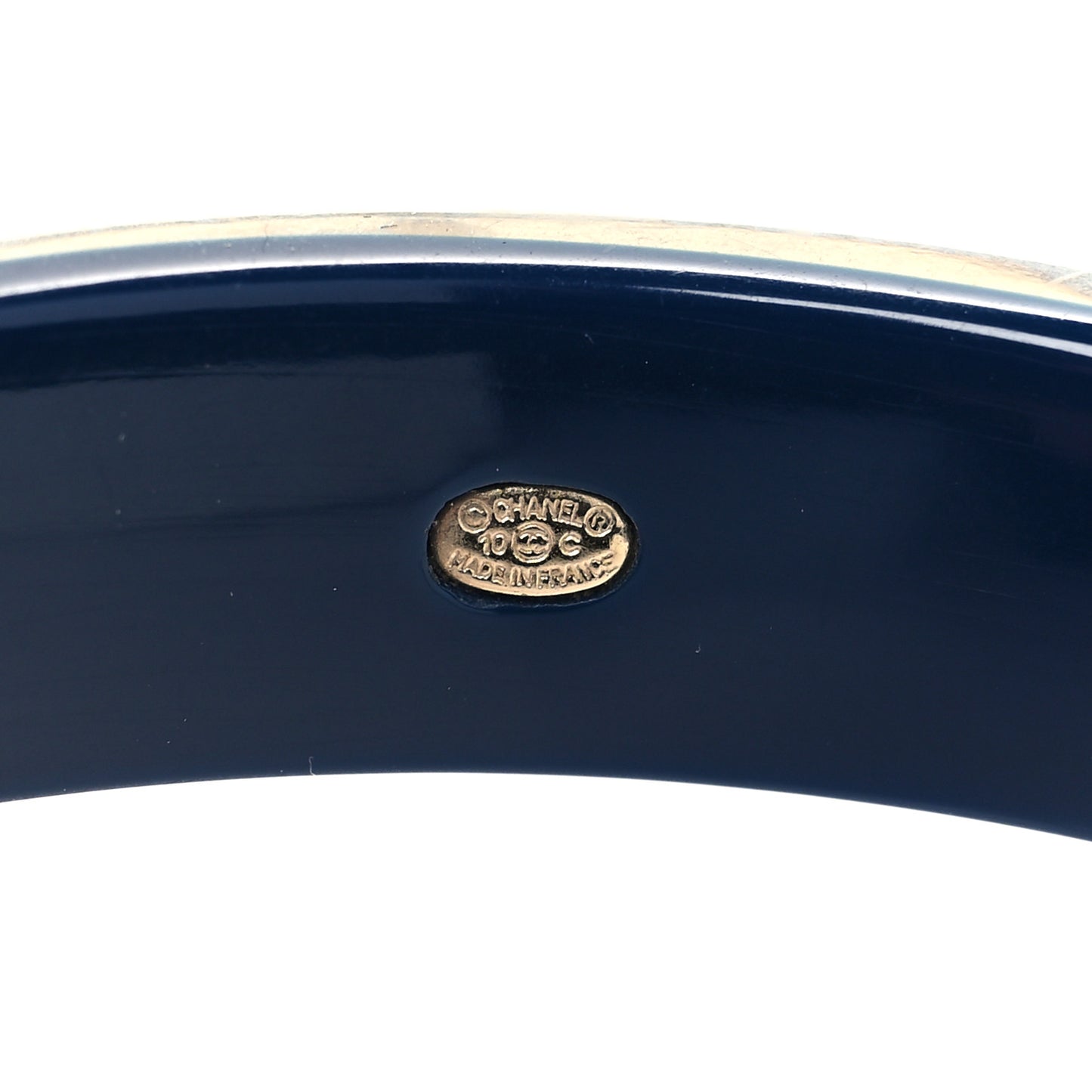 Resin Logo Bangle Bracelet White Blue