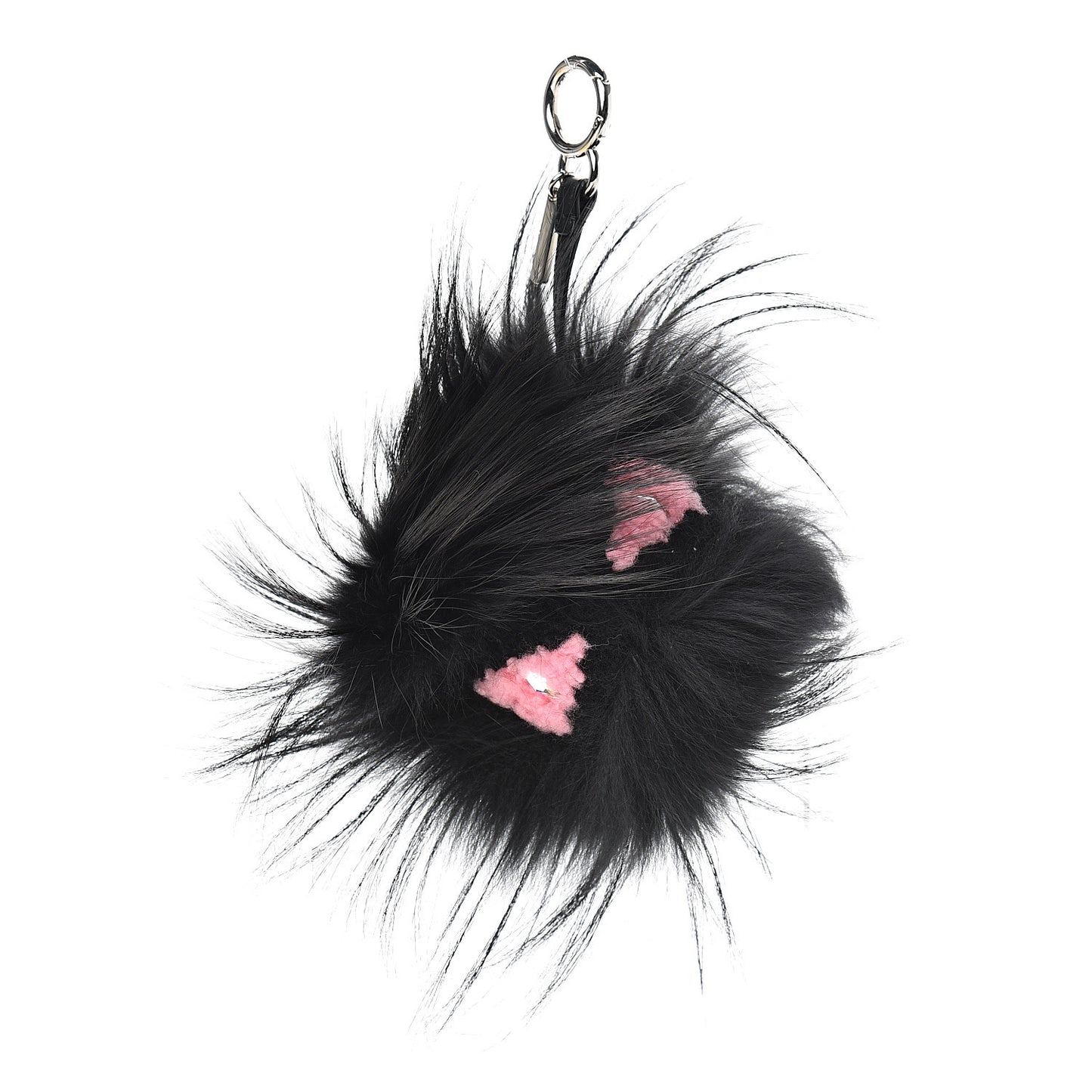 Fox Fur Shearling Crystal Pinky Punky Monster Bag Bug Charm Black Bubblegum