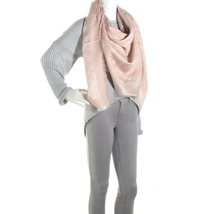 Louis Vuitton Silk Wool Monogram Denim Shawl Rose 2 of 5