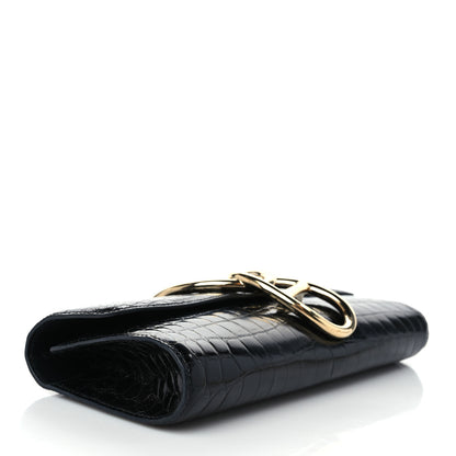 Hermes Shiny Niloticus Crocodile Egee Clutch Black 4 of 7