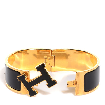 Hermes Enamel Wide Clic Clac H Bracelet PM Black 4 of 5